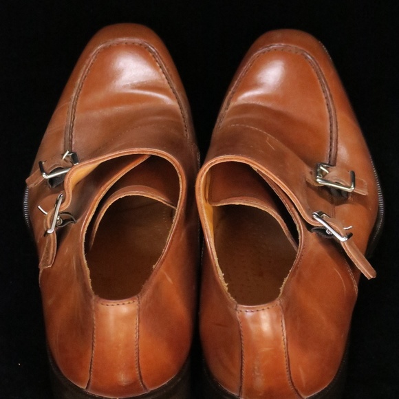 Sacks Fifth Avenue Mens Side Buckle Leather Dress Shoes (Made In Italy) 9M main image 4